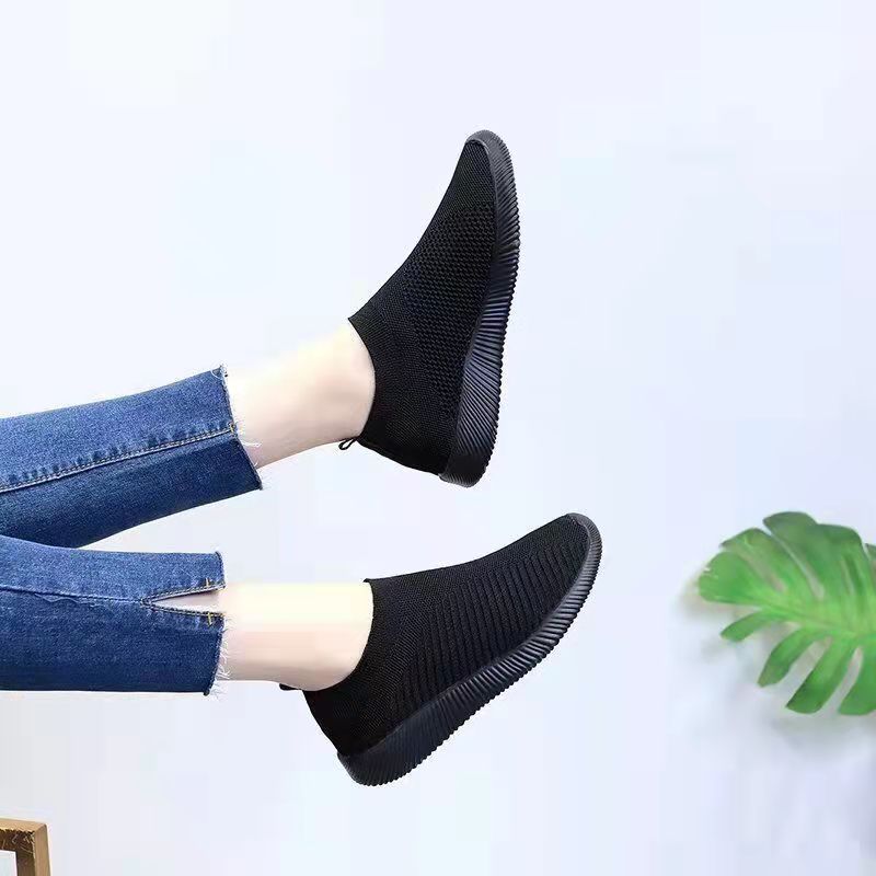 Women Vulcanized Shoes High Quality Women Sneakers Slip On Flats Shoes Women Loafers Plus Size 42 Walking Flat