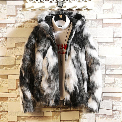 Winter Imitation Mink Plush Men's Coat Fashion Short Fur Coat