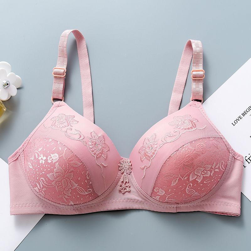 Rims Gather Sexy Comfortable Breathable Bra Ladies Small Chest Jacquard Bra Thin Underwear