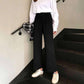 Wide Leg Pants Women Solid High Waist Trousers Pleated Loose Casual Elegant Korean Style Chic School Daily Girls