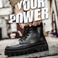 Men's High Top British Martin Boots Korean Trend  All-match Increase Cowboy Boots High-top Black Men's Boots