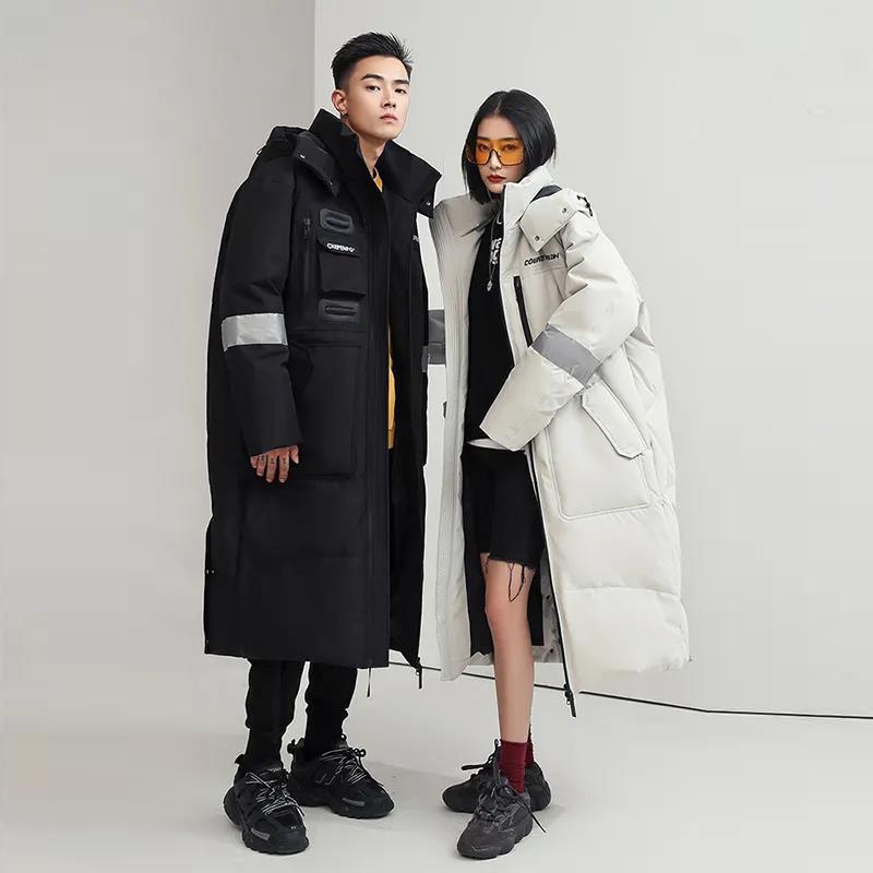 2021 Over-the-knee Long Down Jacket Women's Winter Mid-length Tooling Thickened Korean Couple Wear Winter Jacket