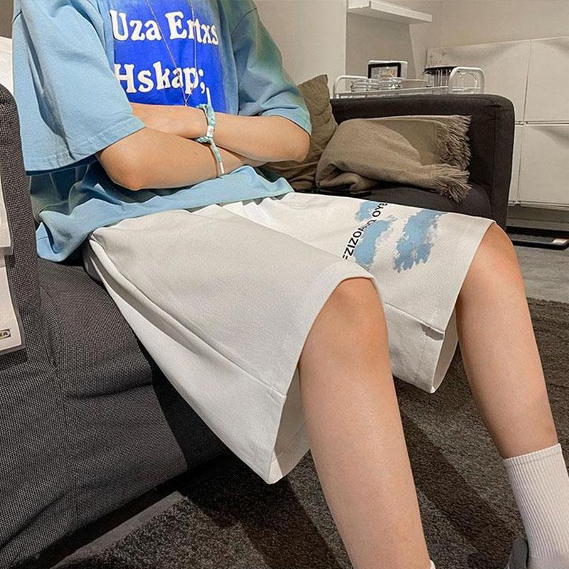 Men's Summer Large Size Loose and Comfortable Breathable Cool Thin Running Outer Wear Shorts Casual All-match Fashion Printing Basketball Pants