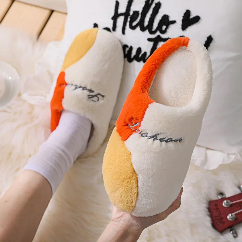 Fall/winter Men's and Women's Cotton Slippers Indoor Non-slip Warm Anti-fouling Flat Shoes A Must for Leisure Home