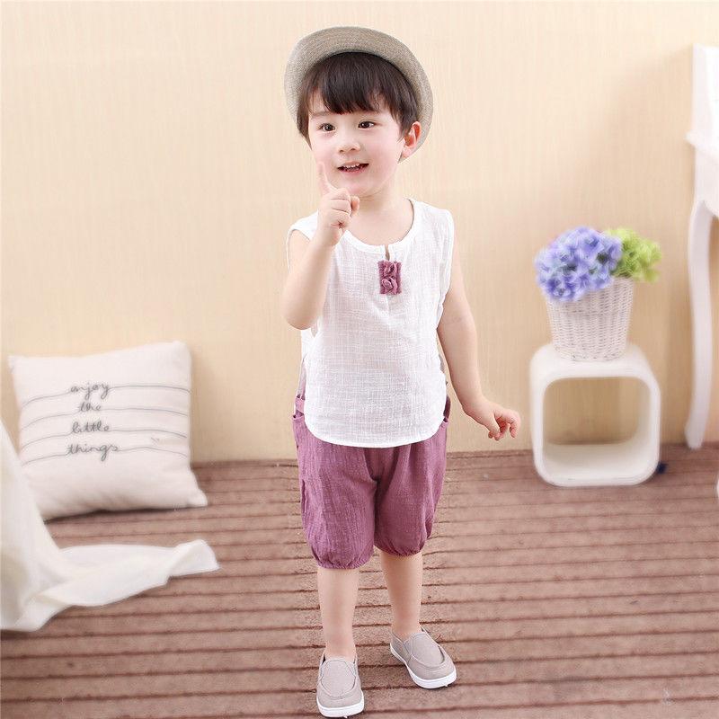 Cotton Baby Sets Leisure Sports Boy Girl Button T-shirt + Shorts Sets Toddler Clothing Baby Boy Girl Clothes