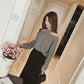 Off-shoulder Hanging Neck Solid Color Knit Sweater Pullover Casual Fall/winter Sweater Women's Long-sleeved Top with Careful Design