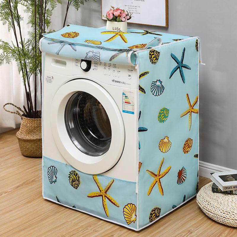 Waterproof Washing Machine Cover Home Polyester Roller Laundry Silver Coating Dustproof Case Cover