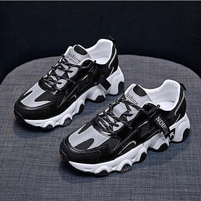 Spring Women's Shoes Sports Shoes Female Students Korean Version of The Ins Super Fire Daddy Shoes Running Casual Shoes