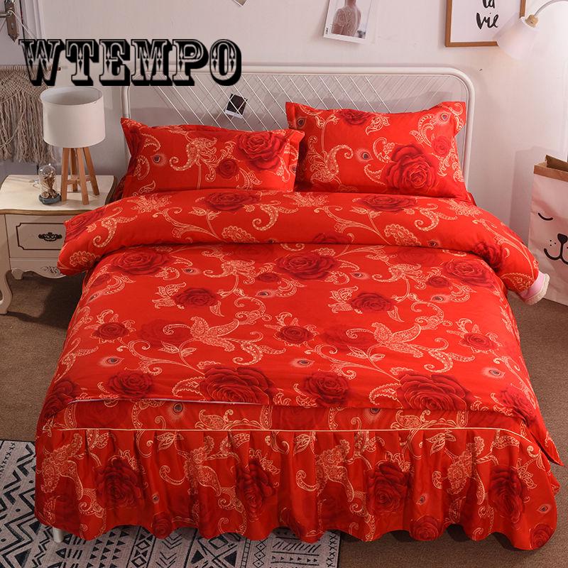Bedding Set Flower Bed Linen 4pcs/set Duvet Cover Set Pastoral Bed Sheet  Duvet Cover