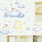 Cartoon cloud rabbit stickers children's room baby bedroom decoration landscaping wall stickers