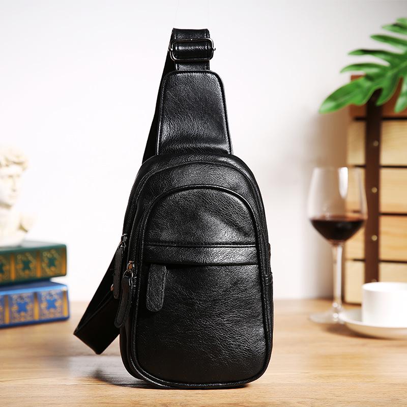 Chest Bag Men's Black Waterproof Anti-theft Messenger Bag Outdoor Sports Travel Shoulder Bag