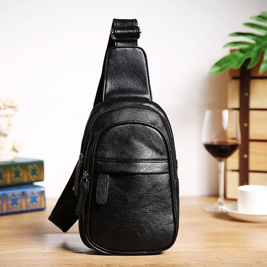 Chest Bag Men's Black Waterproof Anti-theft Messenger Bag Outdoor Sports Travel Shoulder Bag