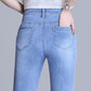 Nine Points Denim Short Pants Women Summer High Waist Loose Pants Trendy Straight Leg Pants Flared Pants