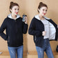 Fleece Thickened Hooded Jacket Autumn and Winter Warm Jacket Women Loose All-match Sports Jacket