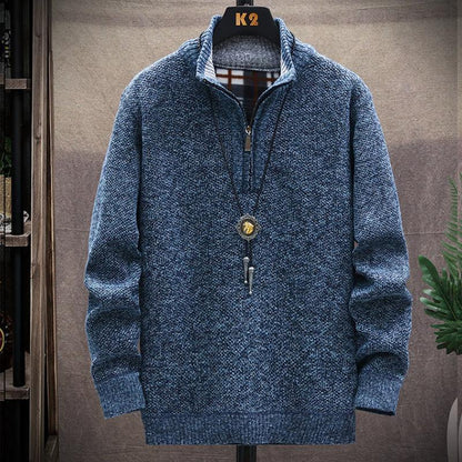 Men's Long-sleeved Turtleneck Sweater Solid Color Fashion Plus Velvet To Keep Warm Sweatshirts Autumn and Winter