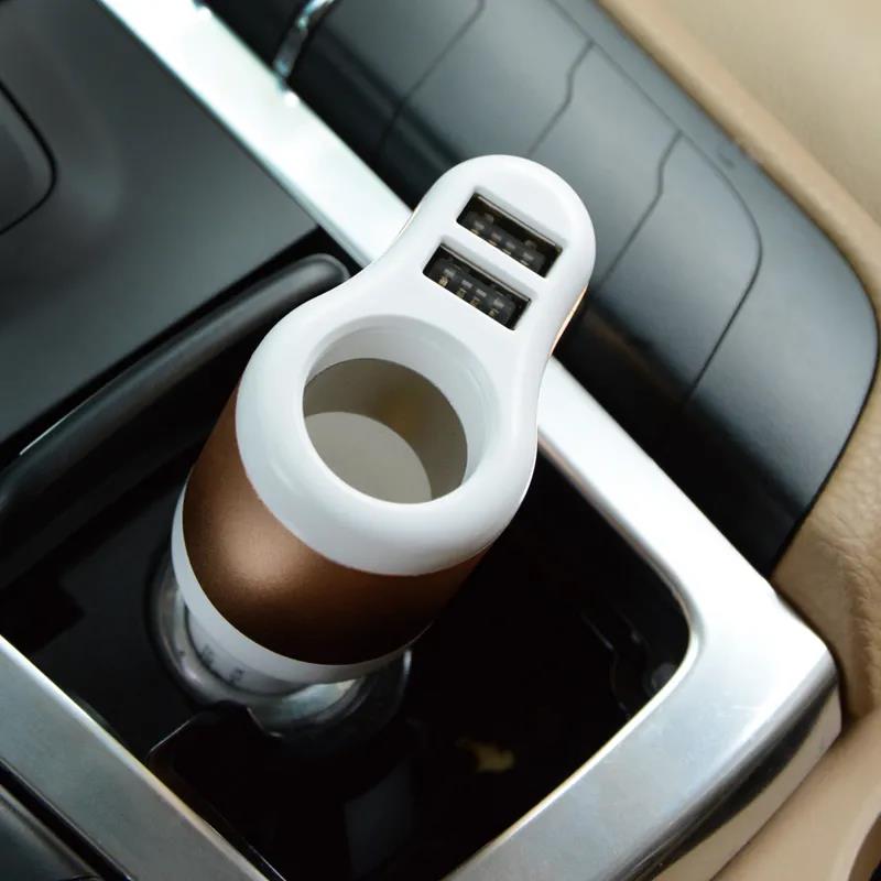 Gold/Silver Car Charger 3-in-1 Fast Charge Adapter Cigarette Lighter Head Power Adapter