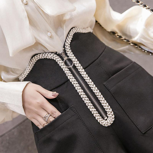 WTEMPO Irregular Solid Color Pants Shorts Women Spring and Summer High Waist Casual Loose A-line Wide-leg Pants