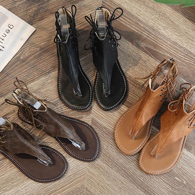 Size 35-40 Summer Women Outdoor Rome Flip Flop Flat Bohemian Beach Shoes Non-slip Office Lady Sandals