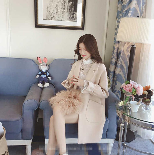 2019 Autumn and Winter Woolen Coat Female Mid-Long Women's Outerwear Woolen Coat Women Jacket Coat