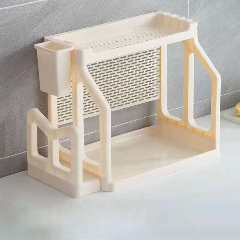 Spice Rack Kitchen Storage Rack Oil Salt Storage Rack Seasoning Household Floor Multi-layer Knife Rack Cutting Board Rack Home Storage Organizer