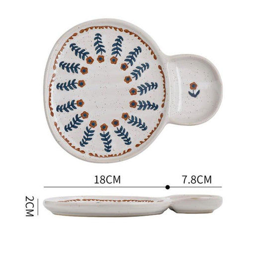 Creative Tableware Household Bowls and Plates Set Ceramic Plates Retro Literary Dishes Japanese-style Noodle Bowls Fish Dishes