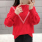 Student Loose Sweater Women Wear Low-neck Bottoming Shirt Short Bow Sweet Knitwear