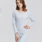 Autumn Clothes O-neck Tops Pants Female Tight Suit Women Winter Thermal Underwear Thicken Windproof Soft Lining Long Sleeve High Elasticity Slim