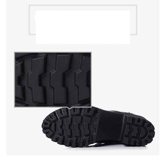 Autumn Winter Short Women Single Side Zipper High Heel Martin  Thick Heel Boots