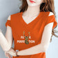 Summer Off-the-shoulder T-shirt Solid Color Short-sleeved T-shirt Women's Leak-shoulder One-word V-neck Top Korean Version Slimming T-shirt
