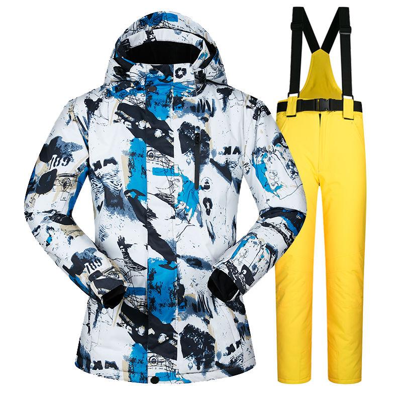 Men's and Women's Ski Wear Winter Outdoor Warm Windproof Waterproof Ski Snowboard Wear Women's and Men's Ski Jackets Ski Pants Snow Clothes
