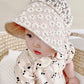 Summer Baby Hollow Out Flower Lace Sun Hat Spring and Autumn Breathable Sun Protective Hat Infant Baby Princess Hat Newborn Sun Hat 1-12M