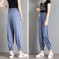 WTEMPO Summer Cool Chiffon Harem Trousers Thin Women Loose High Waist Wide Leg Straight Trousers Casual Comfortable Office Home Go Out Party