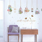 Basket potted bedroom bedside living room romantic creative PVC removable wall sticker painting
