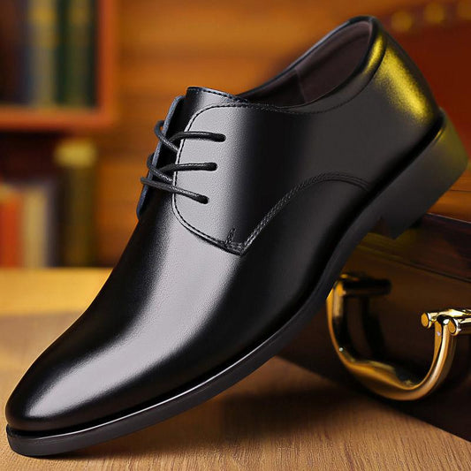 Spring and Autumn Youth British Casual Business Formal Wear Men's Leather Shoes Increased Work Shoes