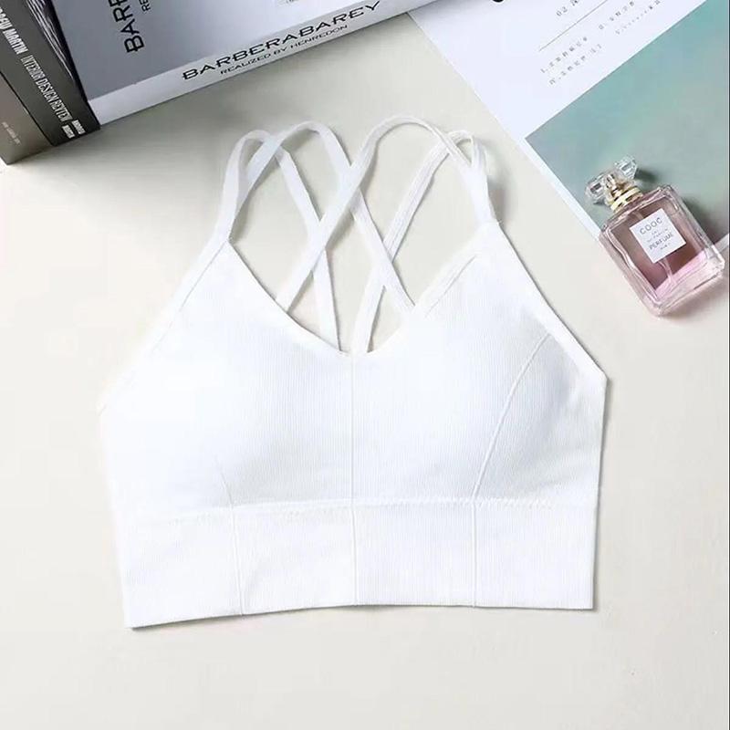 Cross Hollowed Out One Piece Beautiful Back Strapless Suspender Backing Sexy Vest Type Non Steel Ring Bra