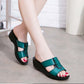 [Top Layer Cowhide] Mother Sandals Slippers Women's Leather Summer Sandals Soft Bottom Middle Heel Non-slip Wear-resistant Slippers Simple All Match