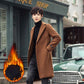 Men's Windbreaker Coat Youth Mid-length Plus Cotton Thick Coat Trendy Autumn and Winter Long Coat