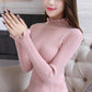 Knitted Sweaters Women 2019 Autumn Winter Long Sleeve Casual Turtleneck Pullover Female Pink Jumper