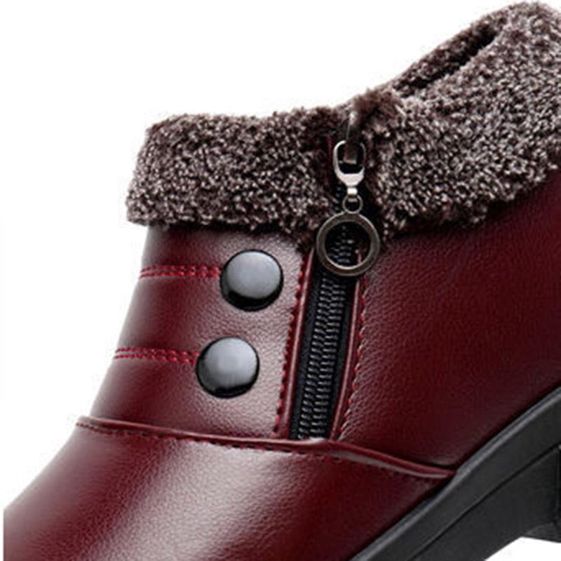 Women Autumn and Winter Cotton Shoes  Fleece Warm Waterproof Non-slip Ladies Cotton Shoes