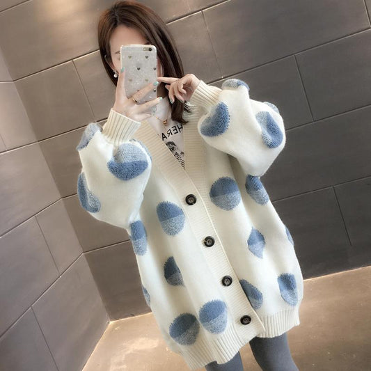 Fashion Women's Sweater Jacket Loose Casual Knitted Women Cardigan Thicken Warm Women's Jacket