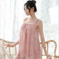 Plus Size 4XL Women's Sling Lace Suspender Nightdress Large Size Lingerie Transparent See-through Homewear Pajamas Dresses