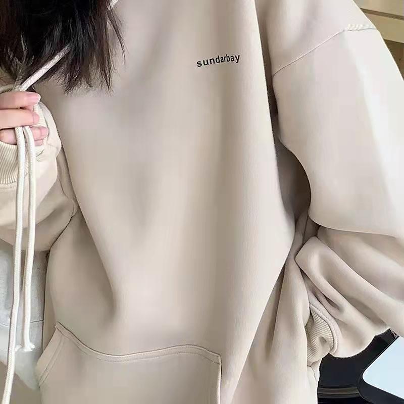 Sweatshirt Sports Suit Fleece Thickened Sports Suit Women's Autumn and Winter Loose Sweater Women's + Leggings Pants Two-piece Set