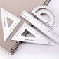 Aluminum Alloy Ruler Set Student Exam Metal Ruler Straight Edge Triangle Protractor
