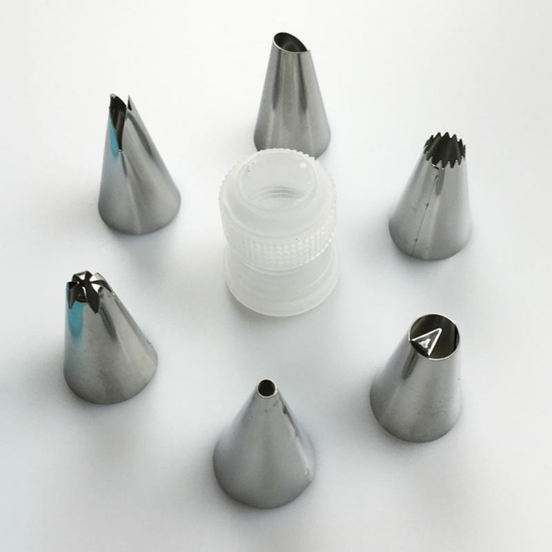 8Pcs/Set Silicone Pastry Bag Cream Nozzles Kitchen Bakery Cake Icing Piping Cream Cake Decorating Tools Reusable Bags Nozzle Set
