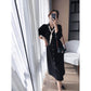 Spring Summer White Shirt Dress Cardigan Niche Waist Waist Was Thin A-line Long Skirt Women