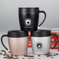 380ml Coffee Vacuum Cup Stainless Steel Vacuum Flask with Handle Cover and Stirring Spoon