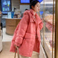 Down Padded Jacket Women's Mid-length Hooded Stand-up Collar Thick Winter Bread Loose Large Size Coat Winter Thick Warm Cotton Coat