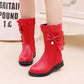 Girls' Boots Autumn Winter Korean Children's Single Boots Big Boys and Little Girls Boots Plus Velvet Princess Boots