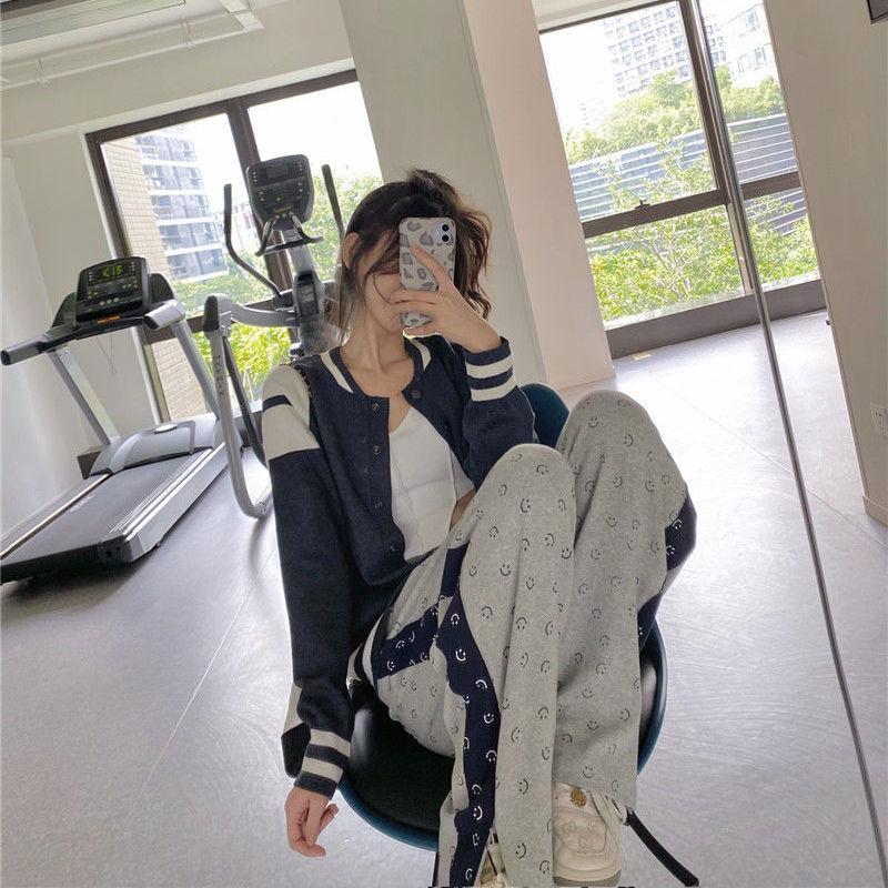 Gray Sports Casual Pants Women's Spring and Autumn Was Thin and Wild Loose Straight-leg Pants High-waist Wide-leg Pants Summer