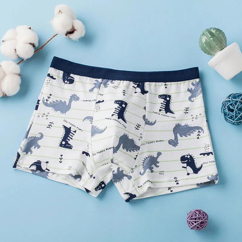 Boys Panties Boxer Underwear for Kids Striped Navy Blue Cotton Underpanties Bottoms Boys Clothes for 3-14 Years Old